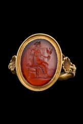 A ROMAN CARNELIAN RINGSTONE WITH CERES ENTHRONED