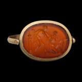 A EUROPEAN CARNELIAN RINGSTONE WITH A SATYR AND A WOMAN - photo 1