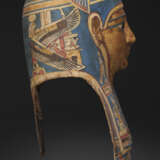 AN EGYPTIAN GILT CARTONNAGE MUMMY MASK - photo 2