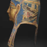 AN EGYPTIAN GILT CARTONNAGE MUMMY MASK - фото 3