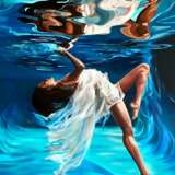 Девушка под водой Евгения Дувакина Canvas on the subframe Oil paint Realism Russia 2023 - photo 1