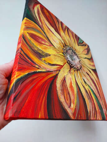 Sunflower Toile sur le sous-châssis Peinture à l'acrylique объемная живопись цветок Kazakhstan 2024 - photo 3