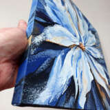 Blue flower Canvas on the subframe Painting with acrylic объемная живопись Абстрактный цветок Kazakhstan 2024 - photo 2