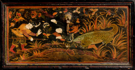 A FINELY LACQUERED MUGHAL CABINET - фото 16