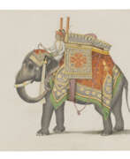Watercolor on paper. THE ELEPHANT MAWLA BAKHSH