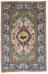 A SILK EMBROIDERED CAUCASIAN RUG