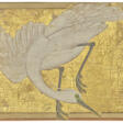 TWO ALBUM PAGES: A HERON LANDING AND TWO CRANES STANDING IN A POOL - Auction prices