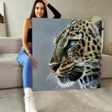 Леопард - взгляд голубых глаз Евгения Дувакина Canvas on the subframe Acrylic and oil Realism Animalistic Russia 2023 - photo 2
