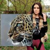Леопард - взгляд голубых глаз Евгения Дувакина Canvas on the subframe Acrylic and oil Realism Animalistic Russia 2023 - photo 3