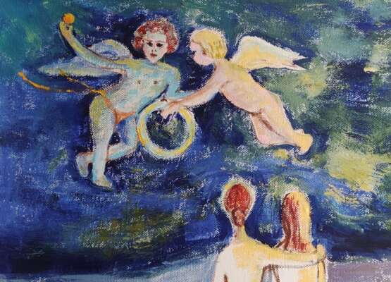 Girls. Three Graces. Huile sur toile Impressionnisme nature Ukraine 2024 - photo 3