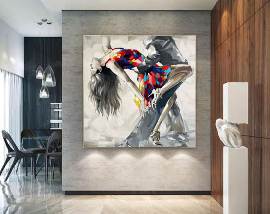 Танец влюбленных картина маслом Евгения Дувакина Canvas on the subframe Oil paint Realism Девушка и мужчина Russia 2023 - photo 2
