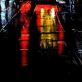 Night in the city 01 oil on cardboard Американский реализм Индустриальный пейзаж Украина 2024 г. - фото 2