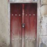 Старая дверь в Бухаре Акварельная бумага Акварельная живопись Современный реализм Городской пейзаж 2023 г. - фото 1
