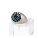 Ring mit Fancy-Blue Diamanten - Foto 1