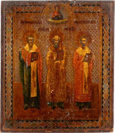 IKONE MIT DEN DREI HIERARCHEN BASILIUS DEM GROSSEN, GREGOR DEM THEOLOGEN UND JOHANNES CHRYSOSTOMUS - photo 1