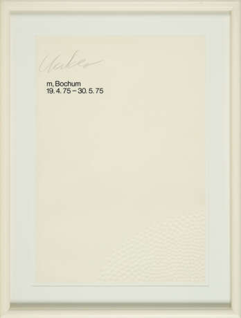 Günther Uecker. Ausstellungsplakat m, Bochum 19.4.75-30.5.75 - фото 2