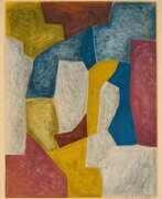 Серж Поляков. Serge Poliakoff. Composition carmin, jaune, grise et bleue