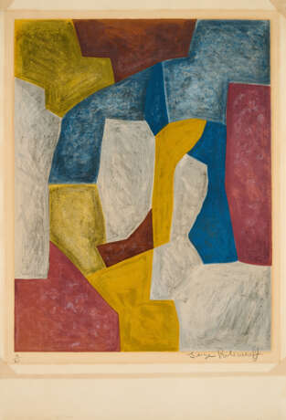 Serge Poliakoff. Composition carmin, jaune, grise et bleue - Foto 2