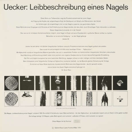 Günther Uecker. Leibbeschreibung eines Nagels - photo 10