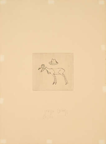Joseph Beuys. Hirsch und Hut (Aus: Suite Zirkulationszeit) - Foto 1