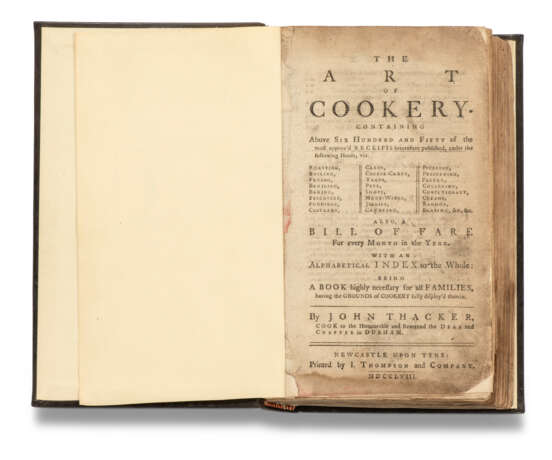 The Art of Cookery. Containing above Six Hundred and Fifty of the most approv'd receipts heretofore published. Newcastle upon Tyne: I. Thompson and Company, 1758 - Foto 2