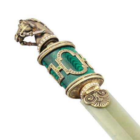 Faberge style horse head written knife Silver 88 guilloche enamel gilding 2.8 - photo 4