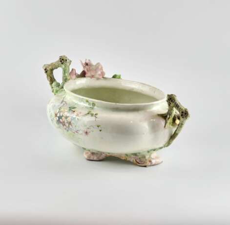 Liberty style faience pot with sprouting flowers. Faience Art Nouveau 20 - photo 5