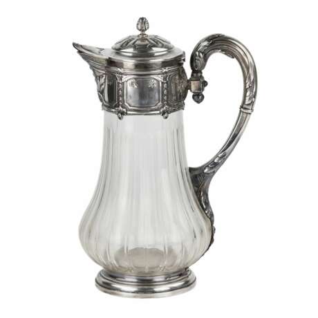 French glass jug for water in silver. Late 19th century. Silver Glass Eclecticism 28.5 - photo 1