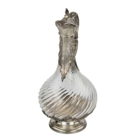 French fluted glass wine jug in silver in the style of Louis XV late 19th century. Silver Glass 30 - photo 2