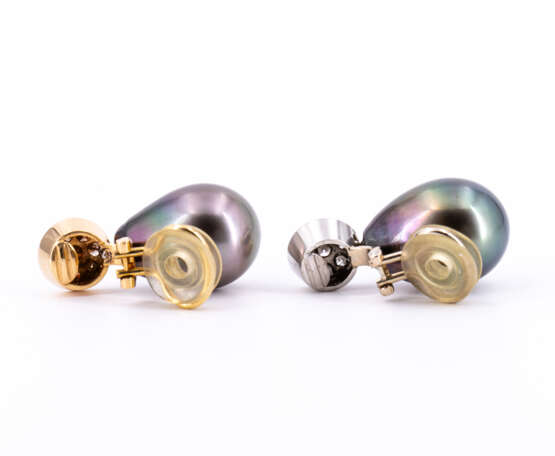 Tahiti-Pearl-Diamond-Ear Clips - photo 3