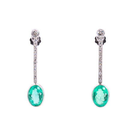 Emerald-Diamond-Earrings - фото 1