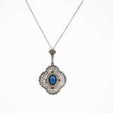 Delicate Sapphire-Diamond-Pendant-Necklace - фото 2