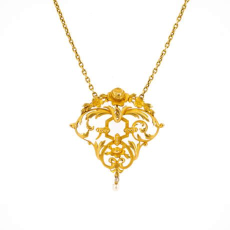 Delicate Art Nouveau Pendant Necklace - photo 1