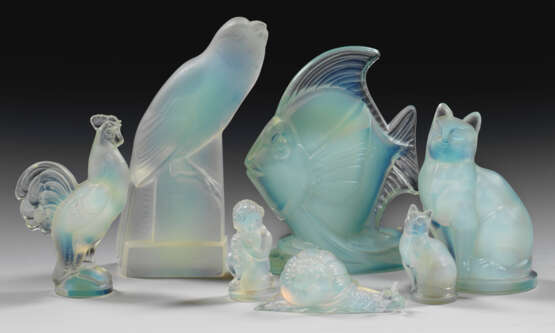 Sieben Art Déco-Glasfiguren von Sabino und Etling - Foto 1