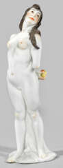 Sehr seltene Meissen Jugendstil-Figur "Akt (Eva) mit Apfel"