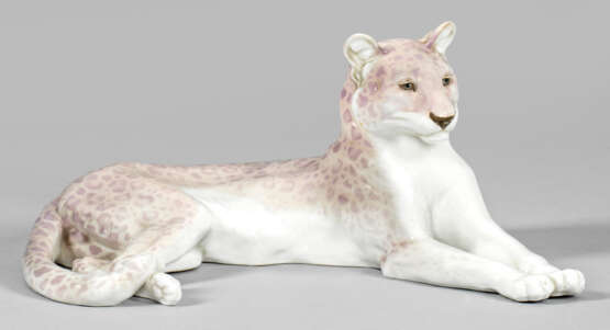 Jugendstil-Tierfigur "Liegender Leopard" - Foto 1
