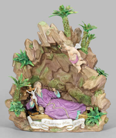 Seltene Meissen Figur "Heilige Rosalia in Grotte" - фото 1