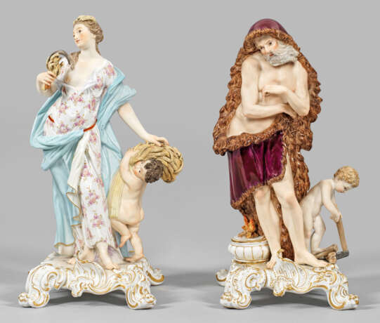 Paar allegorische Meissen Figurengruppen "Sommer" - Foto 1