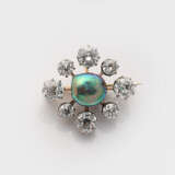 Belle Epoque Diamant-Brosche mit seltener Abalone-Perle - фото 1