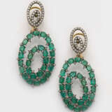 Paar extravagante Smaragd-Ohrringe - Foto 1