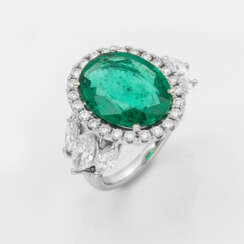 Prachtvoller Sambia-Smaragd-Brillantring