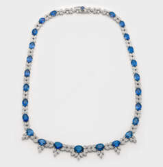 Glamouröses Juwelen-Collier mit Ceylon-Saphiren