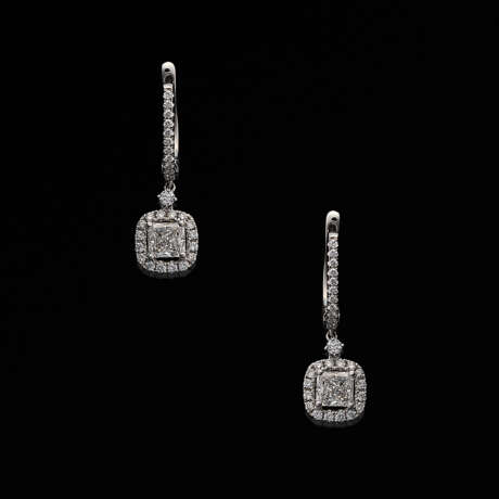 Paar hochfeine Diamant-Ohrgehänge - Foto 1