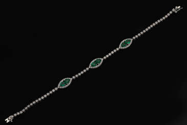 Hochfeines kolumbianisches Smaragd-Brillant-Armband