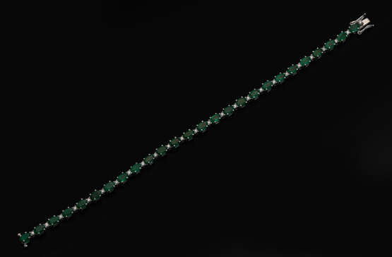 Klassisches Smaragd-Diamant-Armband - Foto 1
