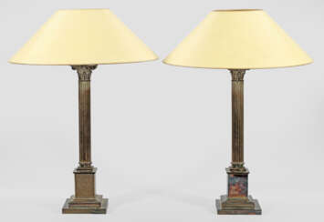 Paar große Tischlampen im Empire-Stil