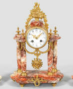 Horloges décoratives. Uhrengruppe im Louis XVI-Stil