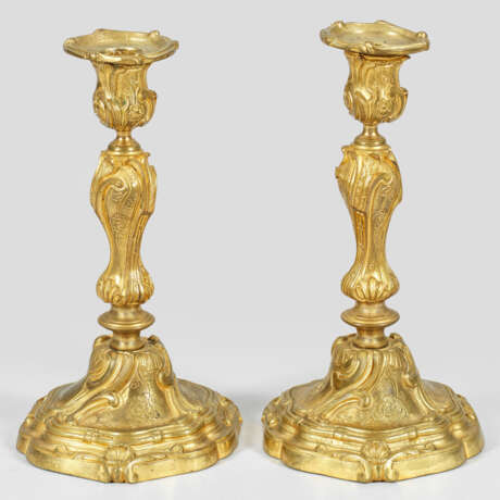Paar Kerzenleuchter im Louis XV-Stil - photo 1