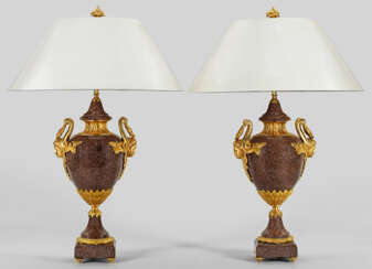 Paar große Napoleon III-Tischlampen