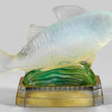 Art Déco-Tischlampe mit Goldfisch-Glasskulptur von Sabino - Foto 1